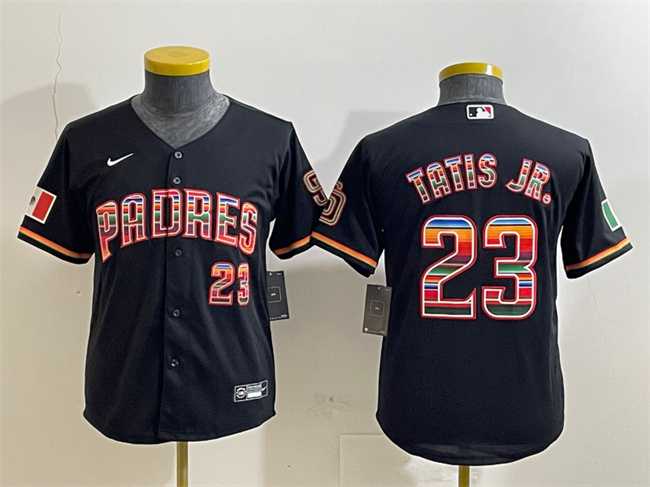 Youth San Diego Padres #23 Fernando Tatis Jr. Black Mexico Cool Base Stitched Jersey->mlb youth jerseys->MLB Jersey